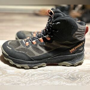 Merrell Speed Strike Mid Waterproof Trail Hiking Boots Black Mens